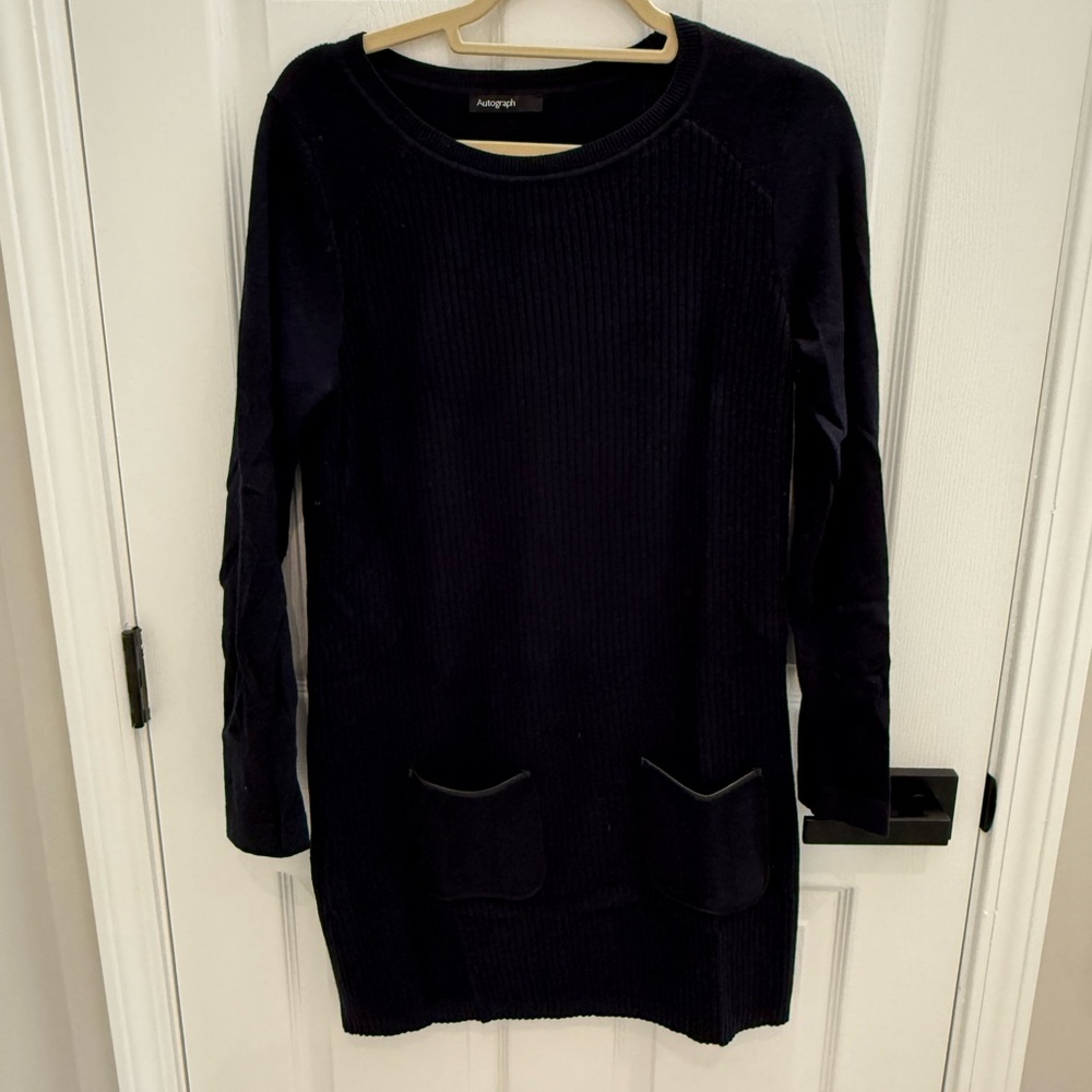 Black Sweater Dress with Pockets